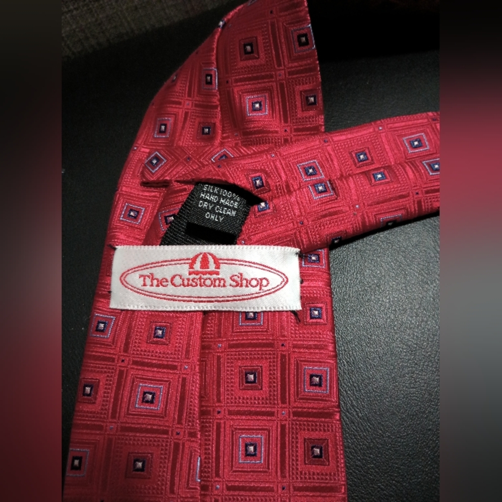 Red Patterned Men's Tie The Custom Shop